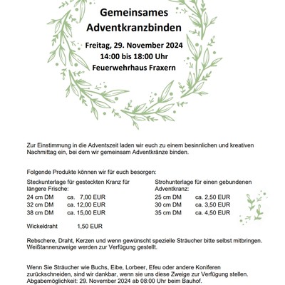 Gemeinsames Adventkranzbinden