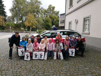 Die gelbe Gruppe bei der Polizei