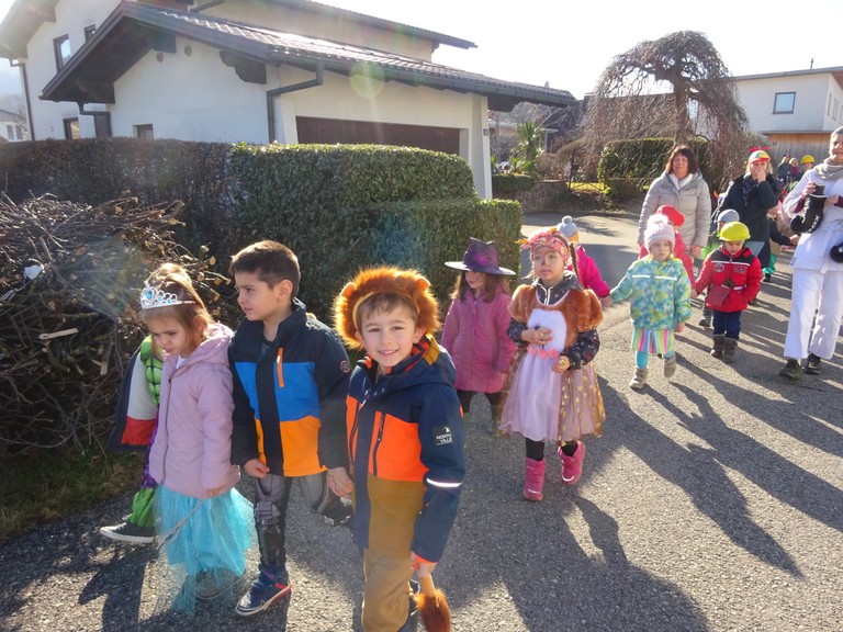 Die Kinder waren mit Begeisterung dabei beim Kinderumzug am Faschingsdienstag