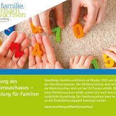Erhöhung des Familienzuschusses - Entlastung für Familien