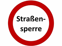 Straßensperre Riedstraße Straßensperre Riedstraße