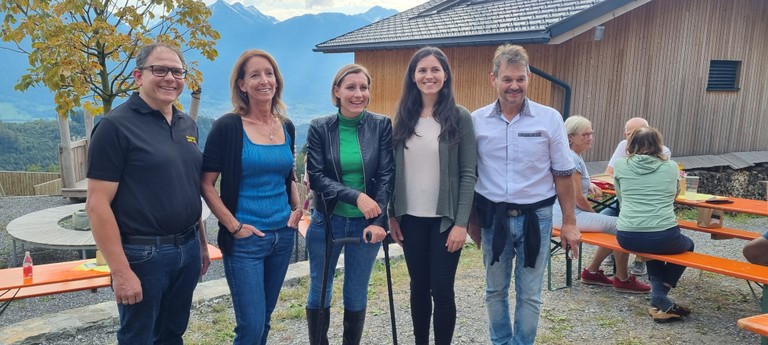v. l. n. r. Vbgm. Markus Hartmann, GF Karen Schillig, BRin Heike Eder, KLAR!-Mgr.in Marina Fischer, Bgm. Walter Rauch