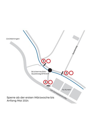 Straßensperre/Brückensperre - Rostelweg/Ehbach Straßensperre/Brückensperre - Rostelweg/Ehbach