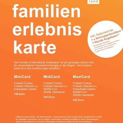 Familien-Erlebniskarte Vorderland