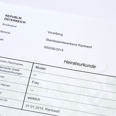 Heiratsurkunde