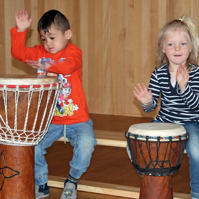 Trommelworkshop im Kindergarten