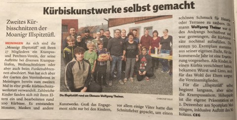 Kürbisschnitzen der Moaniger Illspitztüfl 2017