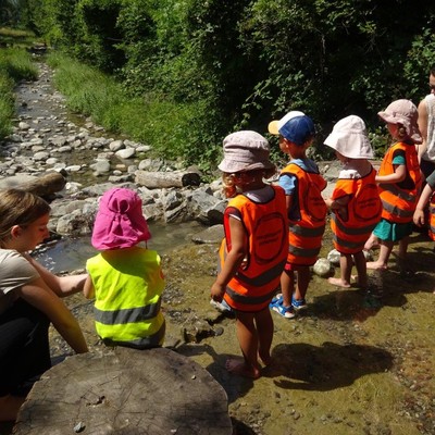 Ausflug zum Wasserspielplatz beim Flözerweg