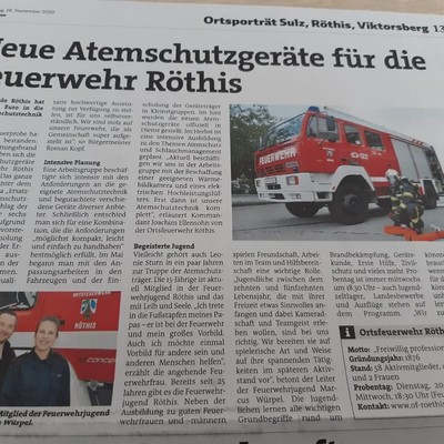 Die Feuerwehr Röthis in der Zeitung