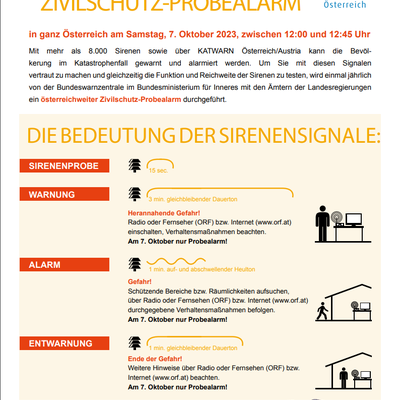Zivilschutz-Probealarm