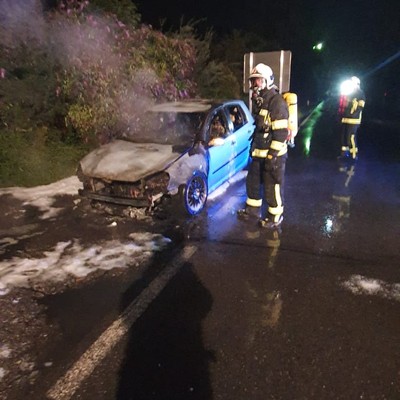 Einsatz 06-2019: f2 röthis industriezone xy - fahrzeugbrand - pkw
