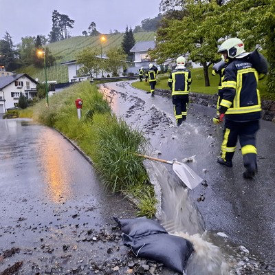 Einsatz 03 bis 05 - 2023: t1 Röthis - Starkregen Vorderland
