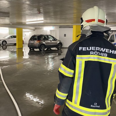 Einsatz 06 - 2023: t1 Röthis Torkelweg xy - ca. 5cm Wasser in der Tiefgarage