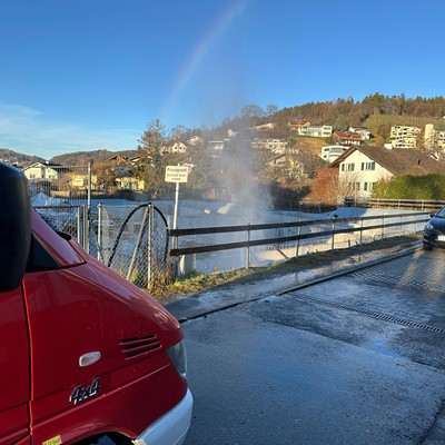 Einsatz 16 - 2024: t1 Röthis Bruchatgasse xy - auf der Baustelle [Wasserrohrbruch] 3m Fontäne sichtbar