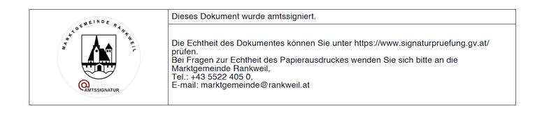 Amtssignatur © Marktgemeinde Rankweil