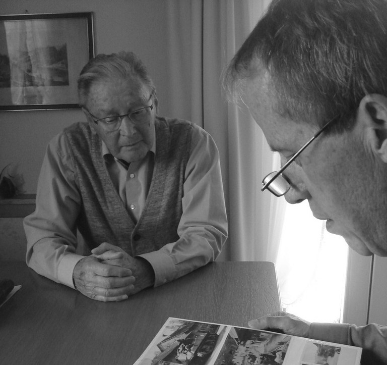 Karl Breuss und Gemeindearchivar Norbert Schnetzer beim Zeitzeugengespräch im September 2017.©Marktgemeinde Rankweil