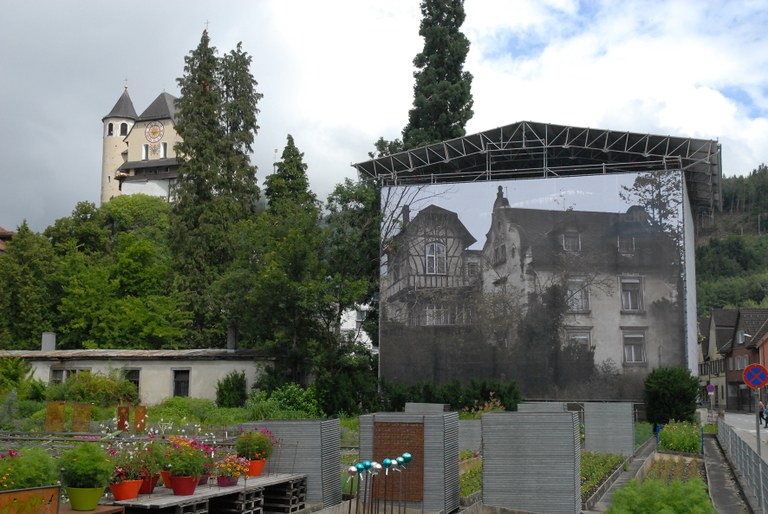 Die denkmalgeschützte Häusle-Villa musste nach dem Brand im Frühjahr 2020 gegen Witterungseinflüsse gesichert werden © Marktgemeinde Rankweil