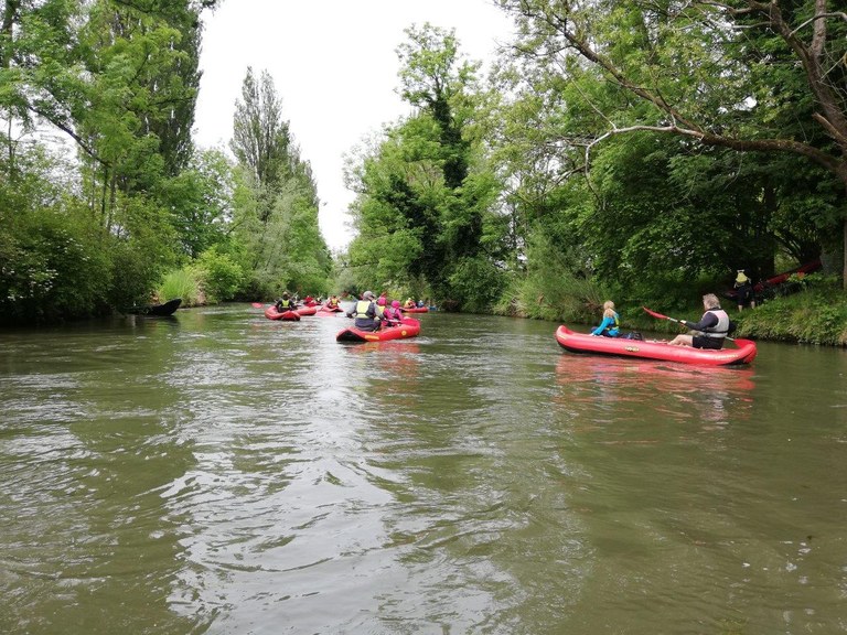 Auf dem Alten Rhein ging es mit dem Kanu in Richtung Gaißau © Marktgemeinde Rankweil