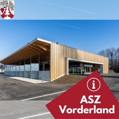 Angepasste Öffnungszeiten ASZ Vorderland Angepasste Öffnungszeiten ASZ Vorderland