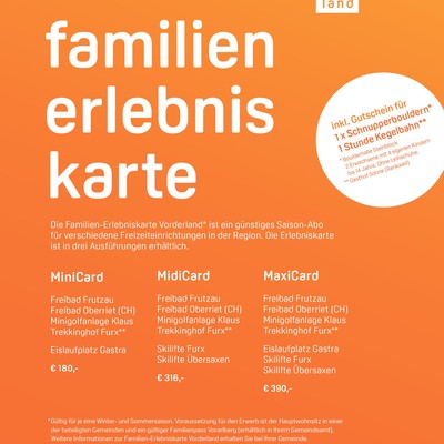 Familien-Erlebniskarte Vorderland