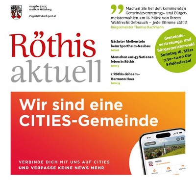 Röthis aktuell Ausgabe 1/2025 ist online! Röthis aktuell Ausgabe 1/2025 ist online!