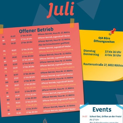 OJA - Monatsprogramm Juli 2019