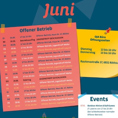 OJA - Monatsprogramm Juni 2019