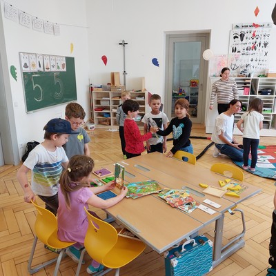 Der Kindergarten zu Besuch an der Volksschule