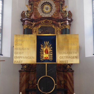 Führung und Maiandacht in der kürzlich renovierten Wallfanhrtskirche in Bildstein