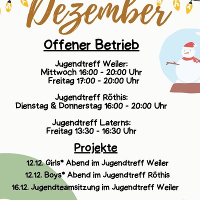 Monatsprogramm Dezember
