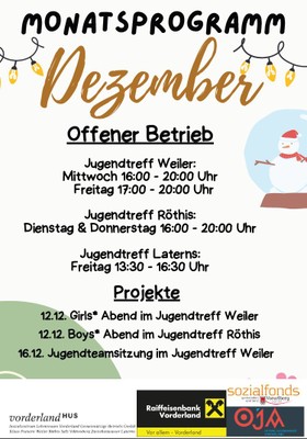 Monatsprogramm Dezember