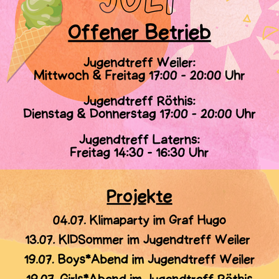 Monatsprogramm Juli