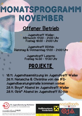 OJA - Monatsprogramm November 2024