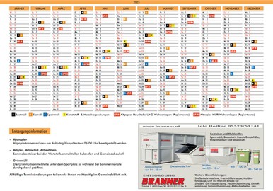 Müllkalender 2025 © Gemeinde Sulz