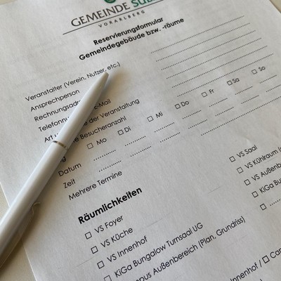 Reservierungsformular Gemeindegebäude