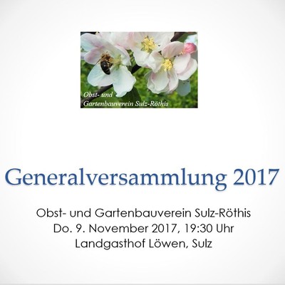 OGV Sulz-Röthis ernennt Ehrenmitglieder bei der GV 2017 am Do. 9.11.2017