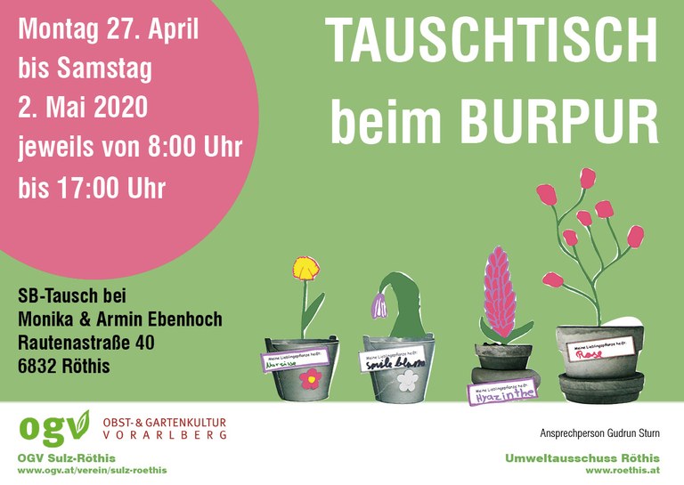 TAUSCHTISCH statt Pflanzentauschbörse