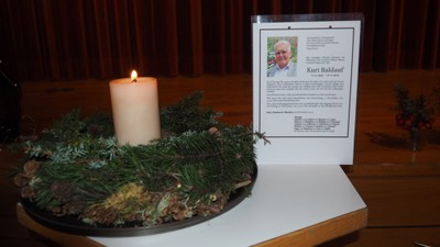 Gedenken an das verstorbene Vorstandsmitglied Kurt Baldauf