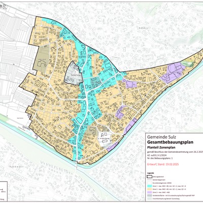 Neuerlassung eines Bebauungsplanes der Gemeinde Sulz