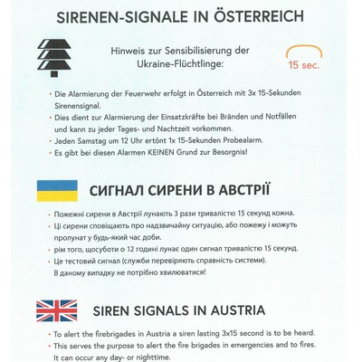 Sirenen-Signale in Österreich