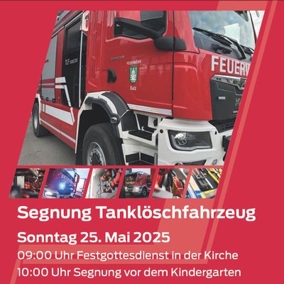 Fahrzeugsegnung Tanklöschfahrzeug der Feuerwehr Sulz
