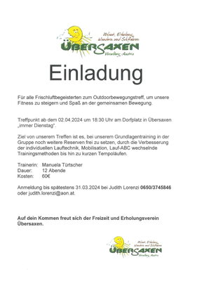 Einladung zum Outdoorbewegungstreff - Anmeldung bis spätestens 31.03.2024