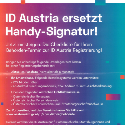 ID Austria ersetzt Handy-Signatur!