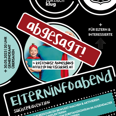 ABGESAGT: Suchtprävention Informationsabend - KOJE am 30.05.2023 um 20:00 Uhr im Kursraum der Gemeinde Übersaxen