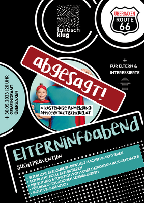 ABGESAGT: Suchtprävention Informationsabend - KOJE am 30.05.2023 um 20:00 Uhr im Kursraum der Gemeinde Übersaxen