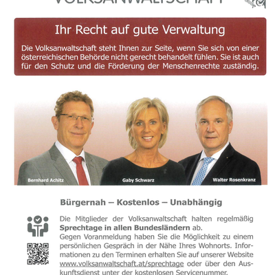 Sprechtage der Volksanwaltschaft