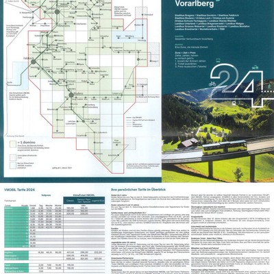 Tarifsystem Vorarlberg  und VMOBIL Tarife 2024