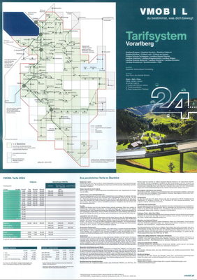 Tarifsystem Vorarlberg  und VMOBIL Tarife 2024