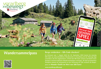 "Wandersammelpass 2024 - Berge entdecken - QR-CODE checken!"
