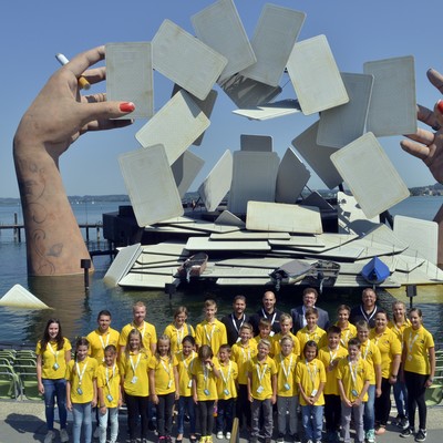 Die Jungendkapelle Übersaxen bei der Eröffnung der Bregenzer Festspiele